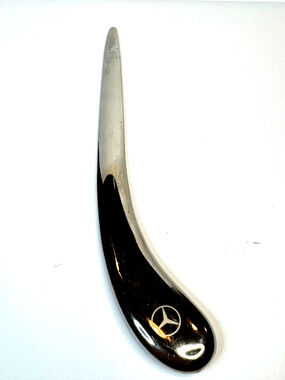 UNIQUE Curved Chrome Letter Opener with Mercedes Emblem Transfer 8.75"